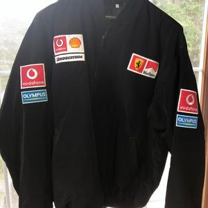 FERRARI JACKET  BLACK XXL COTTON/POLY ZIP  PATCHES